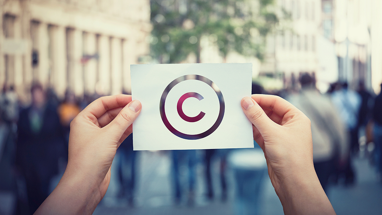 Copyright symbol over image
